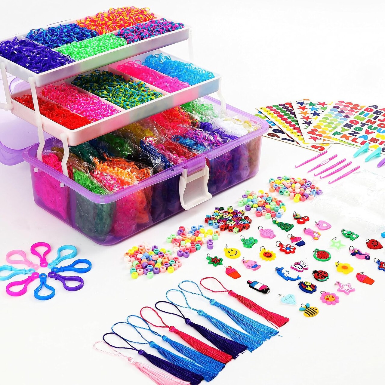 Loom Rubber Bands Bracelet Kit - 15,000+ Bands for DIY Crafting